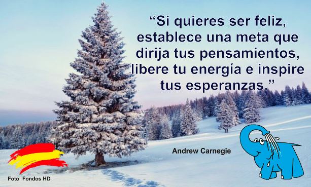 Frase de Andrew Carnegie sobre La Felicidad Si quieres ser feliz, establece una meta que dirija tus pensamientos, libere tu energía e inspire tus esperanzas.